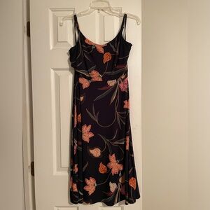 Loft petite midi floral dress. Worn once, like new